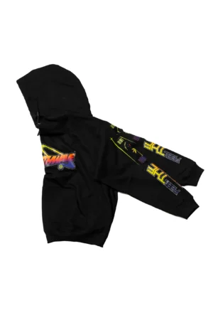 southwave retro star licorice black t shirt