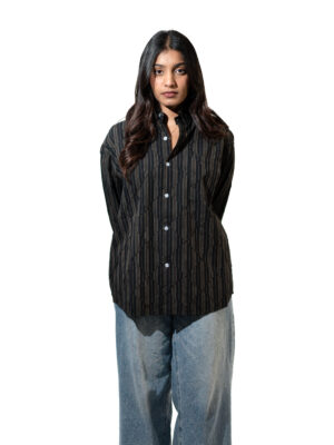 midnight grid textured shirt | unisex